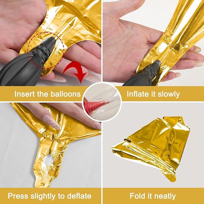 12Pcs Gold Round Foil Balloons, 22" 15" 10" 4D Ball Balloons, Metallic Gold Foil Balloon for Birthday Graduation Wedding Anniversary New Year Eve Disco Party Backdrop Decorations