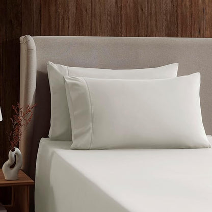 Nestl King Sheet Set - Luxury 1800 Ultra-Soft Microfiber King Bed Sheets - Double Brushed - Deep Pockets - Easy Fit - 4 Piece Set - Bedding Sheets & Pillowcases (King, Off White)