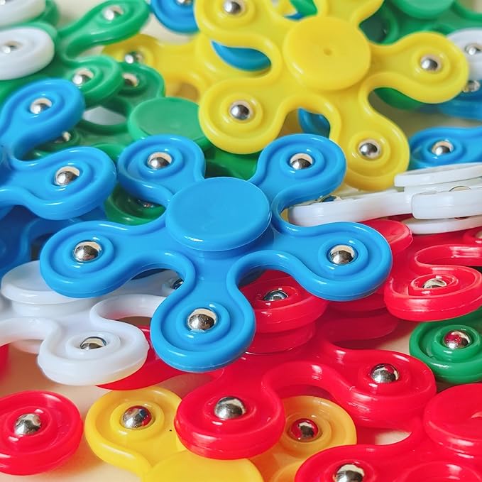 50 Pcs Mini Fidget Spinners Bulk Toys Party Favors for Kids,Valentine Day Gifts,Goodie Bags Stuffers,Birthday Return Gifts, Treasure Box, Back to School Classroom Reward Prizes-2.4"