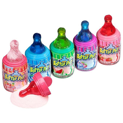 Baby Bottle Pop Candy Lollipops, 18 Ct Bulk Lollipops with Dipping Powder in Assorted Fruity Flavors, Full Size, Individually Wrapped Hard Candy For Valentine's Gifts, Goodie Bags, Kids Party Favors