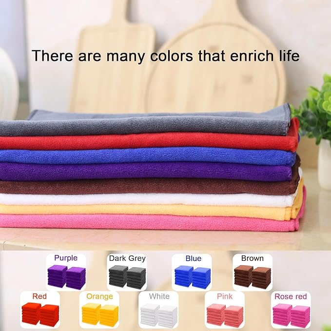 kimteny 13x28 Inches Kitchen Cloth Dish Towels, 400 GSM Premium Dishcloths, Super Absorbent Coral Velvet Microfiber Cleaning Cloths, Fast Drying Rags for Washing Dishes (12 Pack, Blue)