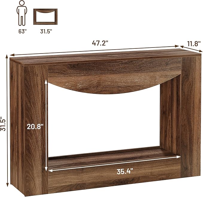 Console Table, 47 Inches Wooden Rectangular Sofa Table Behind The Couch, Entryway Table Behind Couch, Wooden Accent Entryway Table for Living Room, Hallway