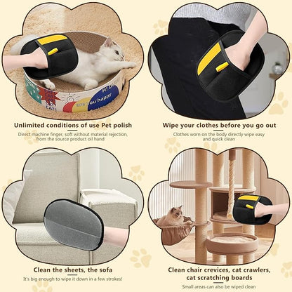 Magic Brush Pet Hair, Newly Upgraded Reusable Electrostatic Pet Hair Remover Glove, Cat & Dog Hair Remover for Couch Furniture, Carpet, Curtain, 2Pcs