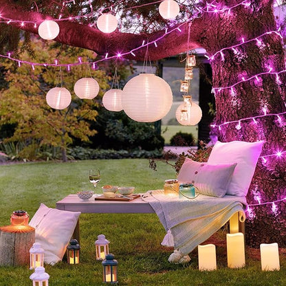 JMEXSUSS 66 Ft Pink Lights for Room Decor, 200 LED Pink String Fairy Christmas Lights Clear Wire Plug in for Bedroom Indoor Outdoor Girl's Room Decorations