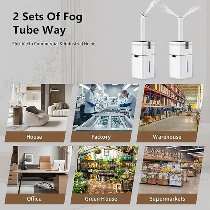 30L/7.93Gal Commercial Humidifier for Large Room up to 4200 sq ft, 3000mL/H Spray Output Whole House Humidifier with Precision Sensor, Top Fill, 360° Nozzle for Home, Office, Plants, Warehouse