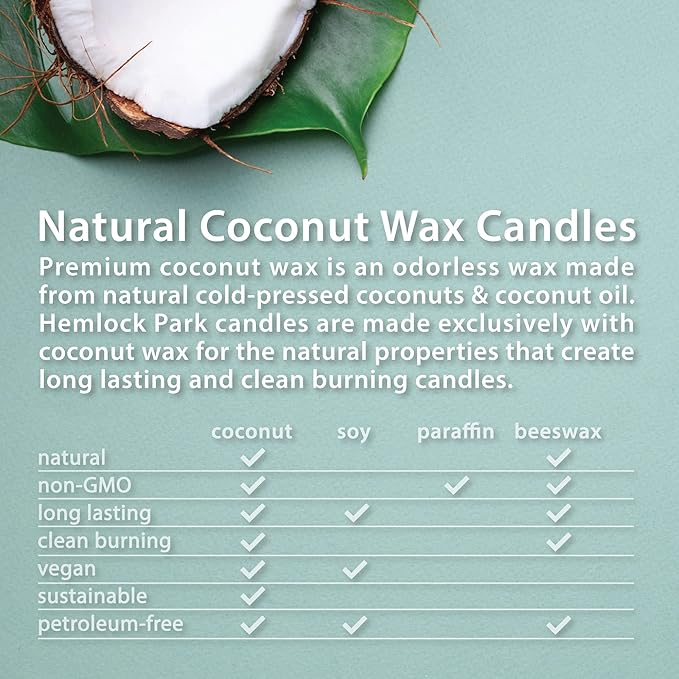 Hemlock Park Crackling Wood Wick Candle Handcrafted with Natural Coconut Wax (Standard 8 oz, Pomegranate Passion Fruit)