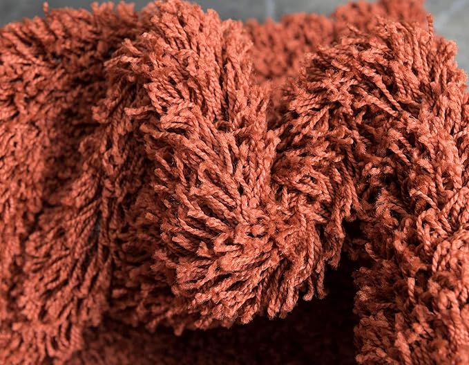 Unique Loom Solid Shag Collection Area Rug (2' 2" x 3' 1" Rectangle, Terracotta)