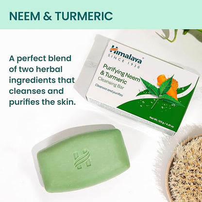 Himalaya Cleansing Bar Soaps Variety Pack, Neem & Turmeric, Almond, Cream & Honey and Cucumber, 4.41 oz, 12 Pack