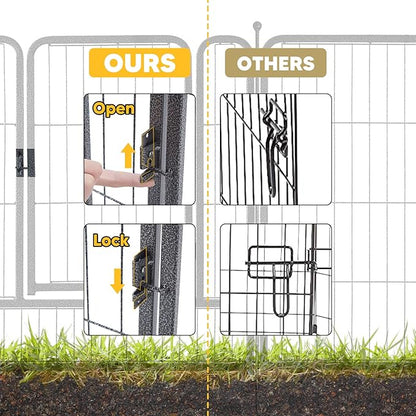 TMEE Dog Playpens 8/16 Panels Dog Pen Outdoor Dog Fence Exercise Pen 32 inch Height Pet Play Yard Gate with Doors for Large/Medium/Small Dogs, Pet Playpen for RV, Camping, Yard, 16 Pcs
