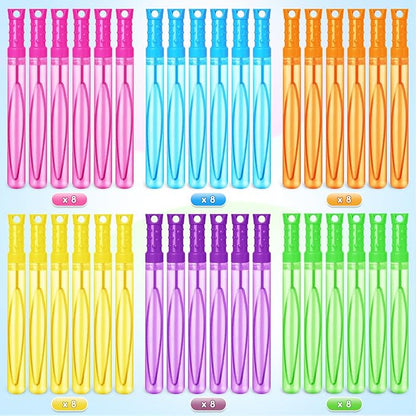Bubble Wand, 48 Pcs Bubble Wands Bulk in 6 Colors, Bubble Party Favors for Kids, Summer Toys, Indoor Outdoor Activity, Themed Birthday, Wedding, for Girls & Boys