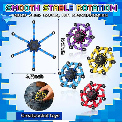 12PCS Transformable Fidget Spinners Valentines Day Gifts for Kids Adults,Deformable Chain DIY Robot Spinner Sensory for Boys Girls,Valentine's Gift Exchange for Classroom,Valentine's Fidget Toys