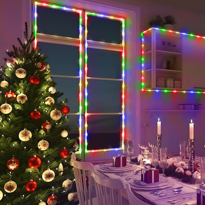KNONEW 164FT 500LED Rope Lights for Outside,Outdoor String Lights Waterproof 8 Modes Clear Tube Light for Indoor,Bedroom,Wedding,Garden,Patio,Christmas,Tree,Rv,Holiday Decoration(Multicolor)