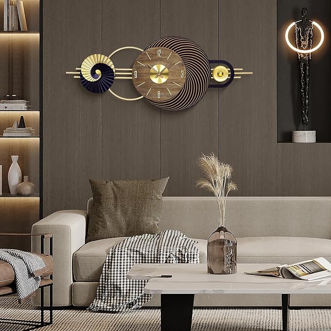 39x16 Inch Large Modern Wall Clock for Living Room – Contemporary Minimalist Silent Non-Ticking Decorative Analog Clocks for Office, Home Decor, Bedroom, Kitchen, Entryway