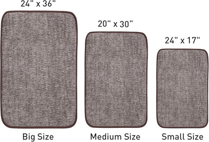 Bath Mats 30x20 Non-Slip Absorbent Bathroom Rug, Quick Dry Machine Washable Shower Tub Mat with Rubber Backing, Soft Floor Carpet for Bathroom Decor Bark Brown