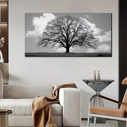 Trogonup Black and White Tree of Life Wall Art for Bedroom Modern Botanical Landscape Pictures for Living Room Office Canvas Prints Ready to Hang 20"x40"