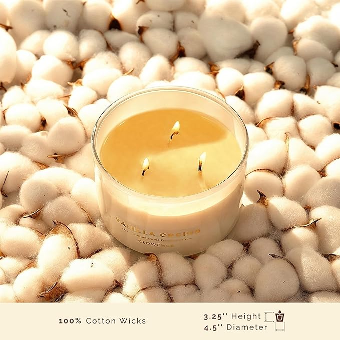 Vanilla Scented Candle - 100% Natural Soy Wax - Large 3 Wick Jar Candle - Up to 40 Hours Burning Time - Aromatherapy Candles for Home - Housewarming Gift for Men and Women