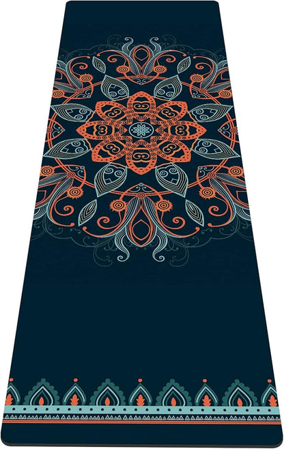 nuveti Yoga Mat Print Extra Thick TPE Non Slip Fitness Exercise Mat with Carrying Bag,72"x24" Extra Thick 6MM Exercise & Workout Mat for Yoga, Pilates Fitness and Floor Exercises