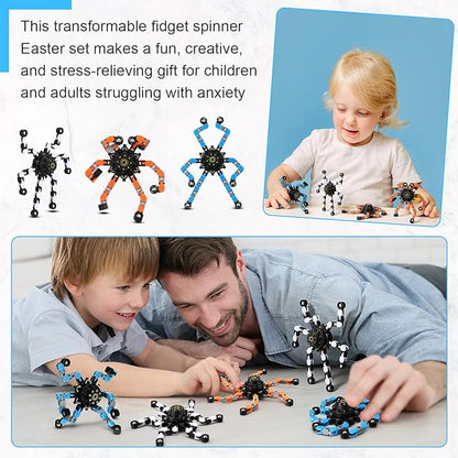 Jerify 40 Pack Funny Sensory Fidget Toy Transformable Chain Robot Finger Toy DIY Robot Mechanical Spinners Stress Relief Autistic Gifts for Adult Teen Prize Stuffer Party Favor (Cute,Fresh Color)