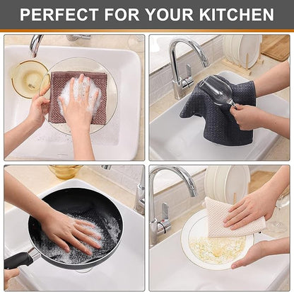Kitinjoy 100% Cotton Waffle Weave Kitchen Towels, 12-Pack Super Soft and Absorbent Kitchen Dish Towels for Drying Dishes, Kitchen Hand Towels, 13 in x 28 in, Mixed Color