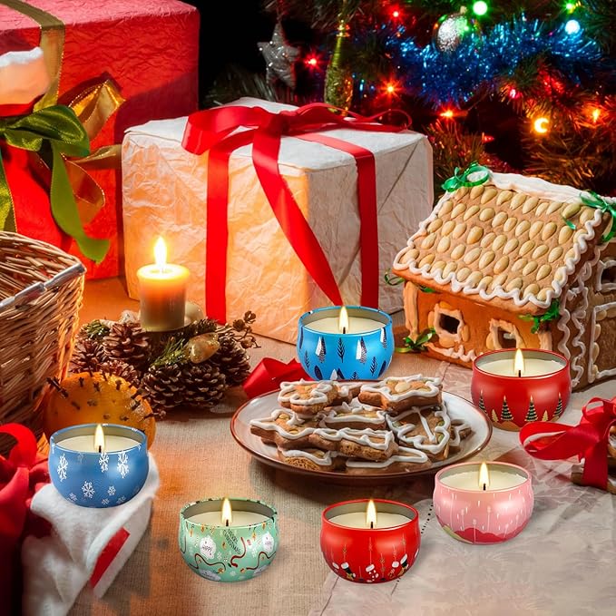 24Pack Christmas Scented Candles Gift- Aromatherapy Candle-2.5oz Soy Wax-Long Lasting Burn time, Christmas Thanksgiving Gifts for Women，Home Decor