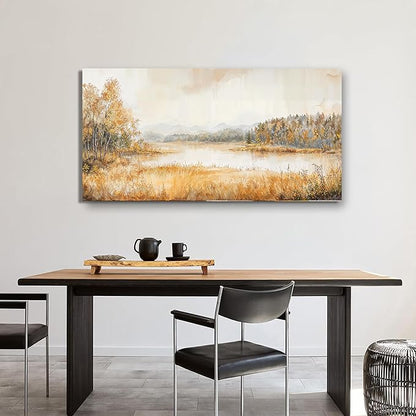 KUPTEU Canvas Wall Art Decor Wall Art Pictures for Living Room Coastal Landscape Art Prints Art Work for Wall Decor Lakeside Wall Decorations Artwork for Walls Bedroom Home Aesthetic Decor 20"X40"