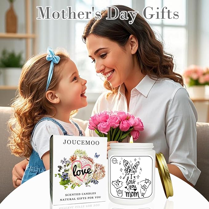 Christmas Gifts for Mom, Lavender Eucalyptus Candles, Soy Wax Aromatherapy Candle for Stress Relief, Non Toxic, Long Lasting Time of 50 Hour, Birthday Gifts for Mom from Daughter Son