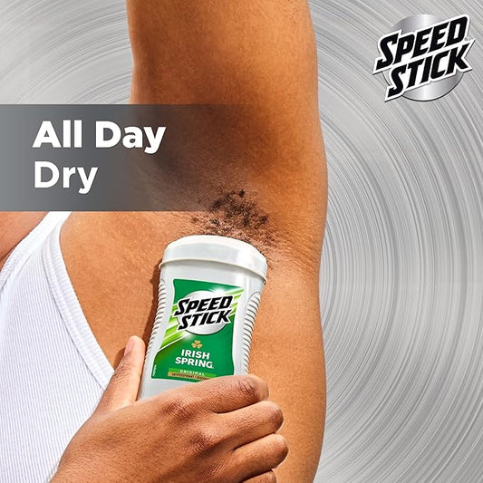 Speed Stick Men's Antiperspirant Deodorant, Irish Spring Scented, 3 Ounce, 4 Pack