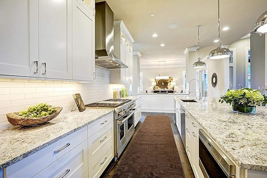 10 FT Long Non-Slip Washable Brown Carpet Runner Rug with Rubber Backing (26" X 10'), Custom Floor Mat for Kitchen Hallway Stairs Bedroom Bathroom Entryway, Your Choice of Length, Floral Pattern