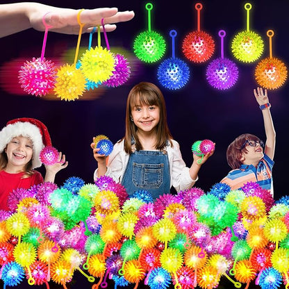 12 PCS Light up Ball, Bouncy Balls for Kids, Balls for Toddlers 1-3, 2.2inch Sensory Stress Ball, Flashing Squeaky for Valentines Party Favors, Classroom Prizes, Prizes for Kids, Student Gifts