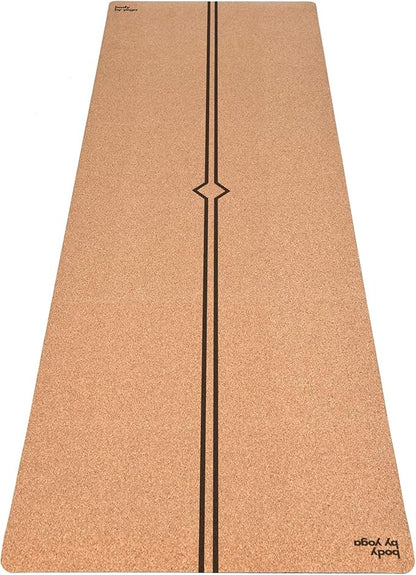 Luxury Cork Yoga Mat - Non Slip, Extra Thick Grip. Thicker, Longer, and Wider for More Comfort and Support. Tough Enough For Hot Yoga. Natural, Non Toxic, and Eco Friendly. Optional Alignment Lines.