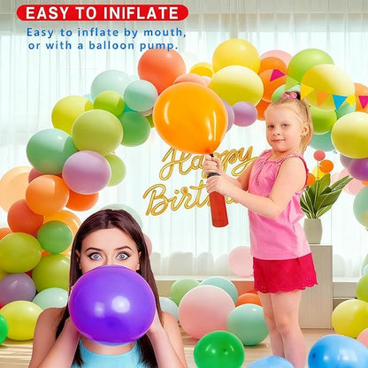 100pcs 12 Inch Rainbow Latex Balloons for Birthday, Baby Shower, Wedding.Vibrant Assorted Colors for Party Decorations - Create Stunning Balloon Arches & Backdrops with Ease!