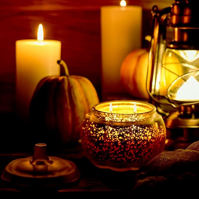 Scented Candles for Home Decoration - Aromatherapy Candles - Pumpkin Shaped - Cranberry Pumpkin | Thanksgiving Candle Gift Natural Soy Wax Candles