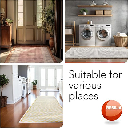 RESILIA Deep-Pile Carpet Runner - Plastic Vinyl Carpet & Rug Protector, Waterproof Clear Vinyl Floor Runners, 48 Inches Wide x 12 Feet Long, Made in The USA