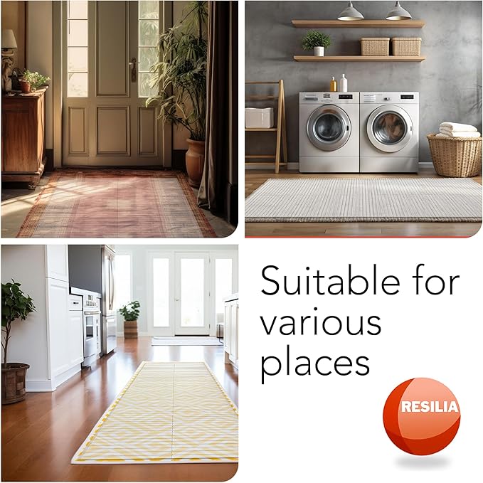 RESILIA Deep-Pile Carpet Runner - Plastic Vinyl Carpet & Rug Protector, Waterproof Clear Vinyl Floor Runners, 48 Inches Wide x 6 Feet Long, Made in The USA