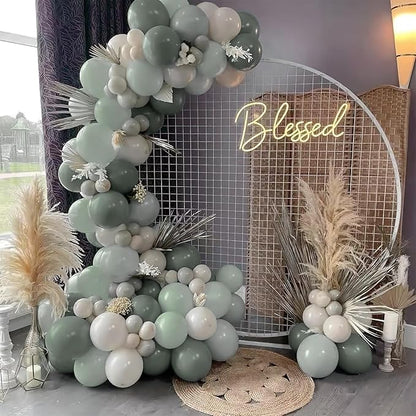 PartyWoo Dusty Green Balloons 50 pcs 12 Inch Matte Sage Boho Green Eucalyptus Balloons for Wedding Baby Shower Gender Reveal Birthday Graduation Jungle Safari Party Decorations Green-F59