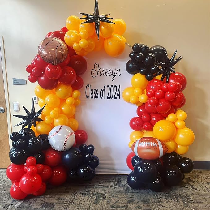 Red Black Yellow Balloon, 60 Pcs 12 Inches Cartoon Game Balloons for Kids Cartoon Theme Anniversary Birthday Baby Shower Engagement Party Decorations
