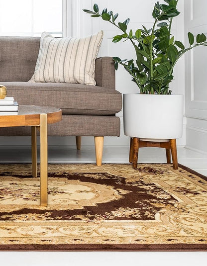 Rugs.com Chateau Collection Rug – 10 Ft Runner Cream Medium Rug Perfect for Entryways, Kitchens, Breakfast Nooks, Accent Pieces