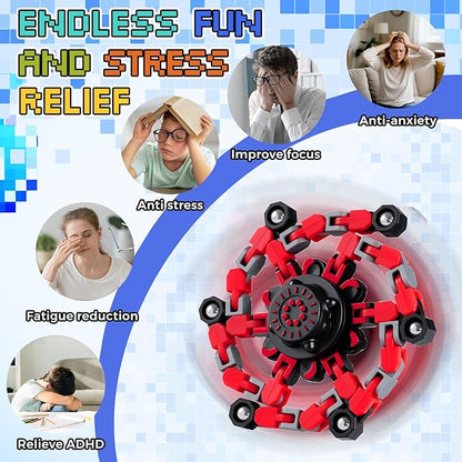24PCS Transformable Fidget Spinners,Valentines Day Gifts for Kids, Valentines Fidget Party Favors,Sensory Bulk Robot Fidget Stress Relief Toys for Kids Boys Girls 8-12,Valentine's Fidget Toys for Kids