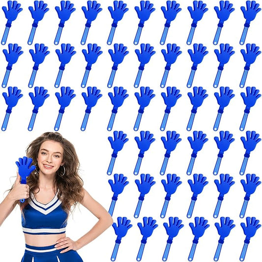 Junkin 48 Pcs Hand Clappers Bulk 7. 5 x 3. 5 Inches Noise Makers Party Favors Clapping Noise Maker Clacker for Birthdays Game Prizes Rewards Football Sporting Events Cheers Supplies (Blue)