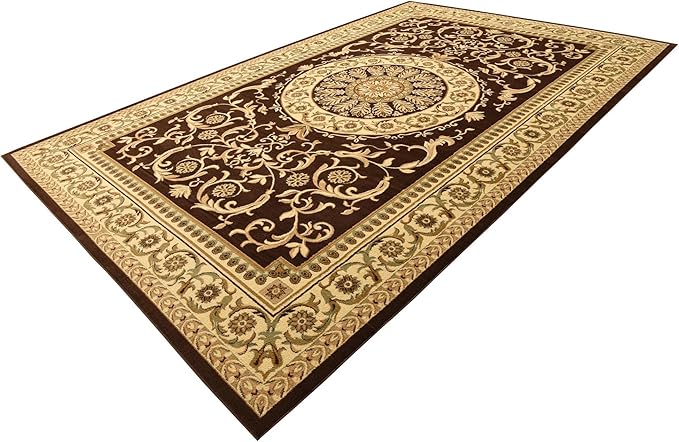 Rugs.com Chateau Collection Rug – 10x16 Brown Medium-Pile Rug Perfect for Living Rooms, Large Dining Rooms, Open Floorplans
