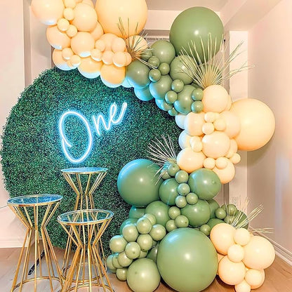 PartyWoo Olive Green Balloons 50 pcs 12 Inch Matte Sage Boho Green Eucalyptus Helium Balloons for Wedding Baby Shower Gender Reveal Birthday Graduation Jungle Safari Party Decorations Green-F06