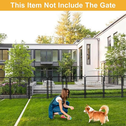 Doorless Dog Playpen 56inch 10 Panels, Dog Fence Outdoor for Yard, Garden Fence for Medium/Large Pets. Black Dog Pens Total22.1 Ft(L)