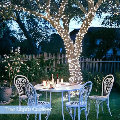 JMEXSUSS 800 LED White Christmas String Lights Outdoor, String Twinkle Lights Clear Wire Plug in for Tree Christmas Room Wedding Outside Decorations