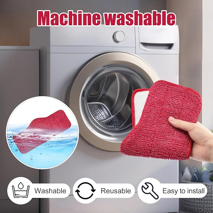 Steam Mop Pads for Schenley, 6-Pack Microfiber Pads for Schenley Steam Mop 7 in 1, Machine Washable Reusable Replacement Mop Pads Compatible with Schenley Steam Mop Cleaner