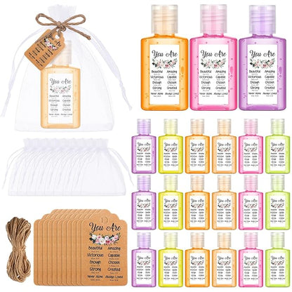 Frienda 24 Set Christian Hand Sanitizer Gift Mini Christmas Bible Verse Church Travel Size Hand Sanitizer Christian Gift Bulk for Nursing Teacher Women Coworker Christmas Goodie Bags Stocking Stuffers