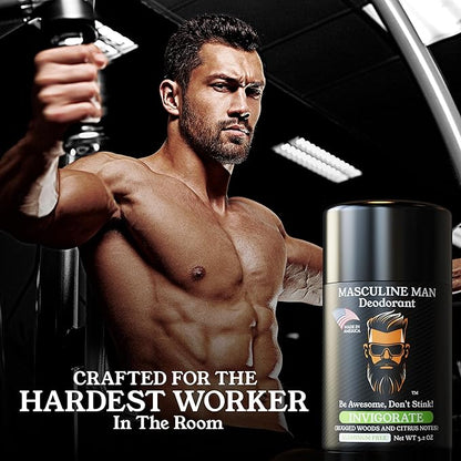 Deodorant for Men - Aluminum Free Mens Deodorant - Travel Size Natural Deodorants - Sweat Protection for Underarm, Stain-Free Stick Deodorants, Made in USA, 3.2oz (Pack of 2, Invigorate)
