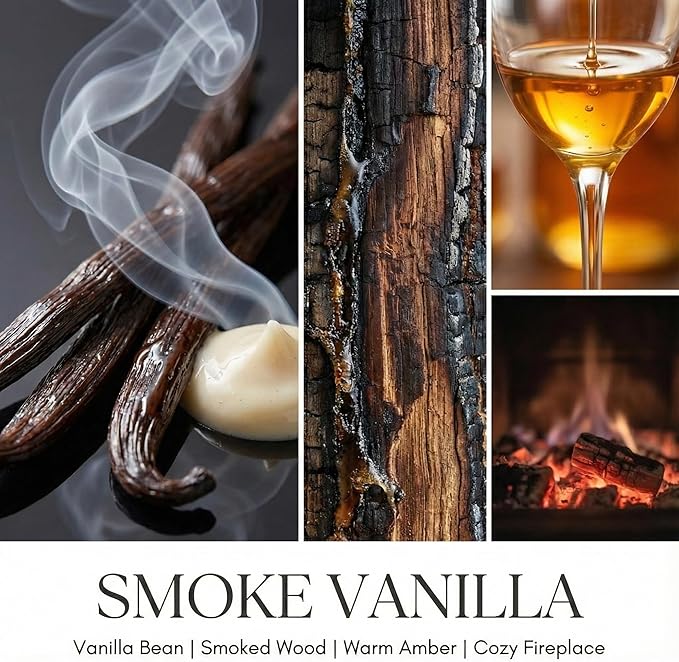 4EVER Scented Candles | 4-Wick 18oz Soy Wax Candle | Up to 50Hrs Clean Burn | Aromatherapy Candles for Home Scented | Gifts for Women & Mom, Smoke Vanilla