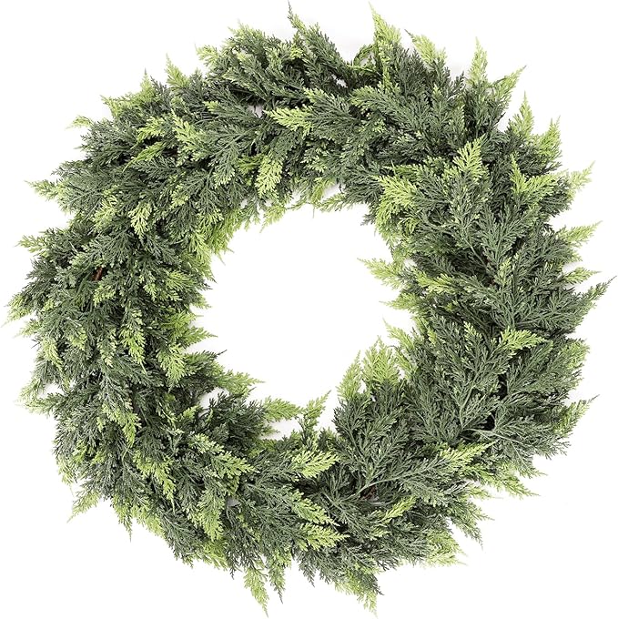 9FT Lifelike Cedar Christmas Garland,Artificial Realistic Faux Green Cedar Pine Garland,Thick and Lush,Soft Bendable, for Home Fireplace Indoor/Outdoor Christmas Holiday Party Decorations