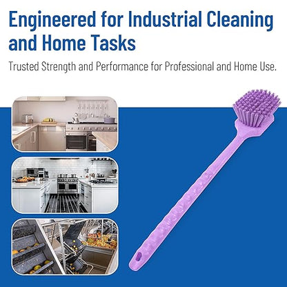 SPARTA 40501EC68 Plastic Large Scrub Brush, Kitchen Brush, Utility Brush With Long Handle For Cleaning, 20 Inches, Purple