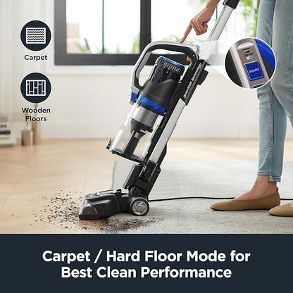 Eureka Pet Upright Vacuum Cleaner for Carpet and Hard Floor, Powerful Bagless Vacuum Cleaner for Home with HEPA Filter and Pet Tool, OmniVerse NEU801BL with QuickShift Technology, Blue
